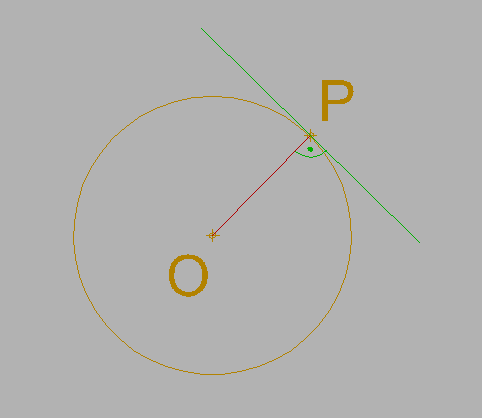 Trazar una recta tangente a una circunferencia por un punto de ella