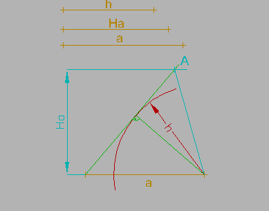 Construir un triángulo conociendo un lado, su altura correspondiente y otra altura
